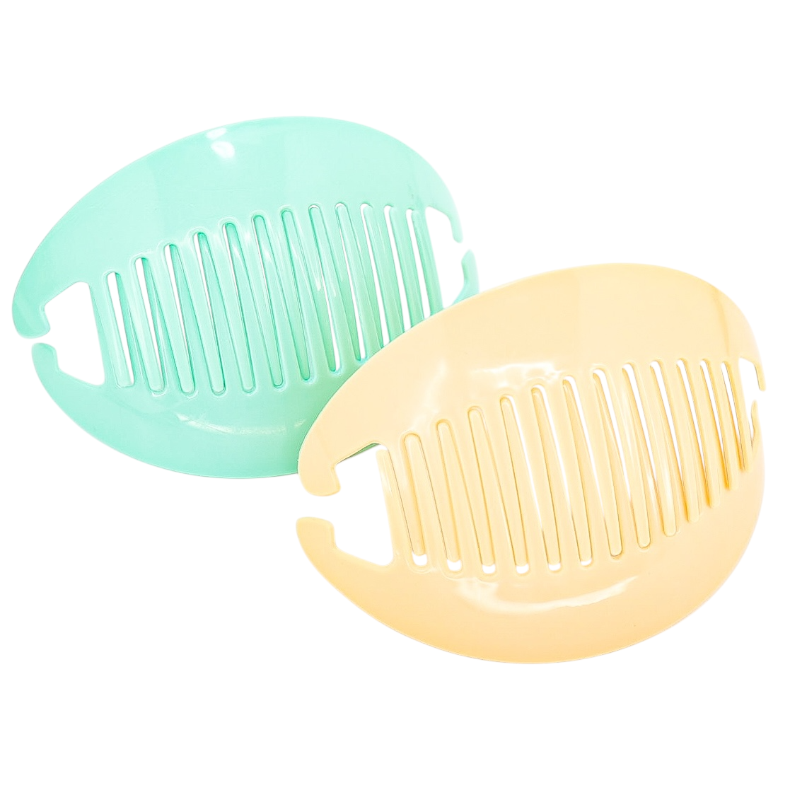Vintage Tzers Taiwan Hair Clincher Comb Banana Clip Cream Light Green 5.5 In