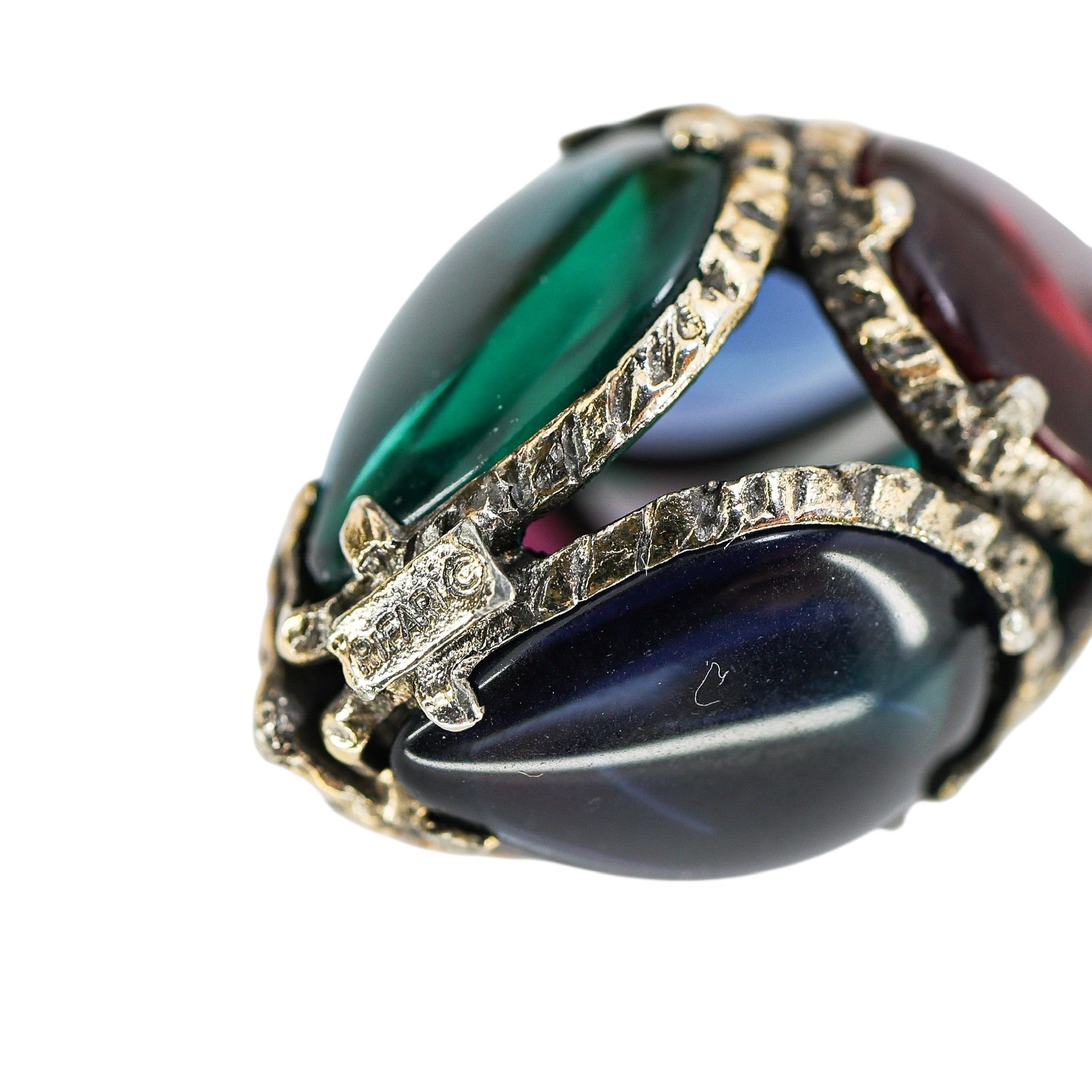 Trifari Renaissance Stained Glass Egg Charm Bracelet