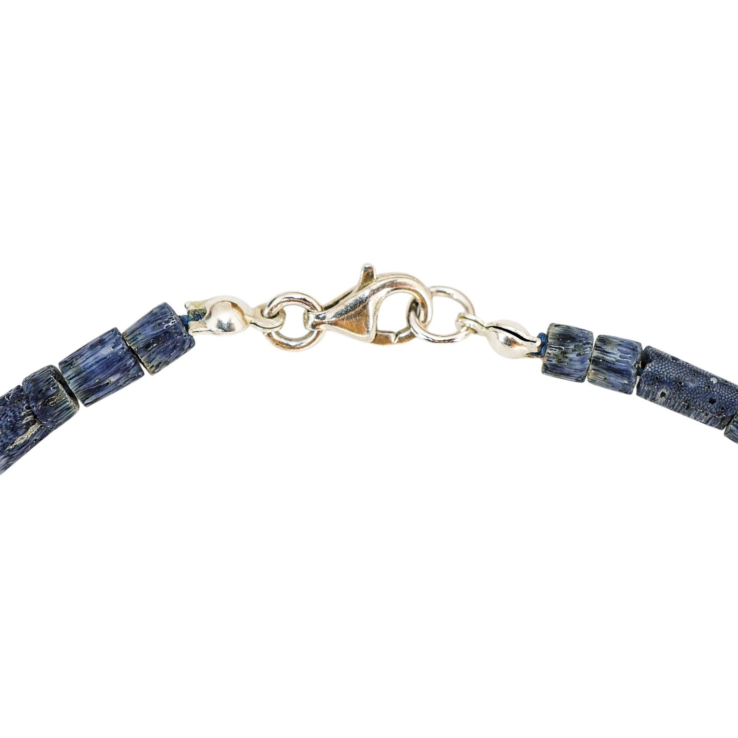 Vintage Denim Blue & Red Coral Heishi Bead Necklace With Starfish Pendant