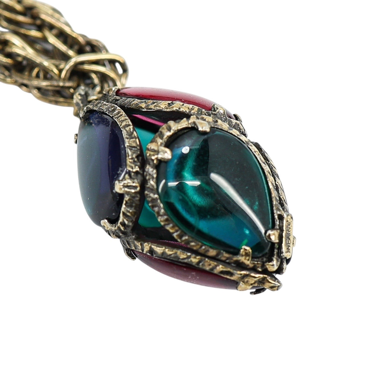 Trifari Renaissance Stained Glass Egg Charm Bracelet