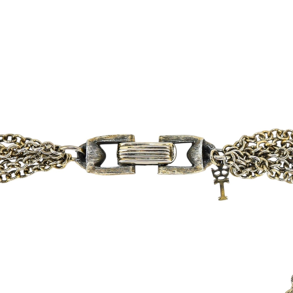 Trifari Renaissance Stained Glass Drop Necklace Multi-Chain