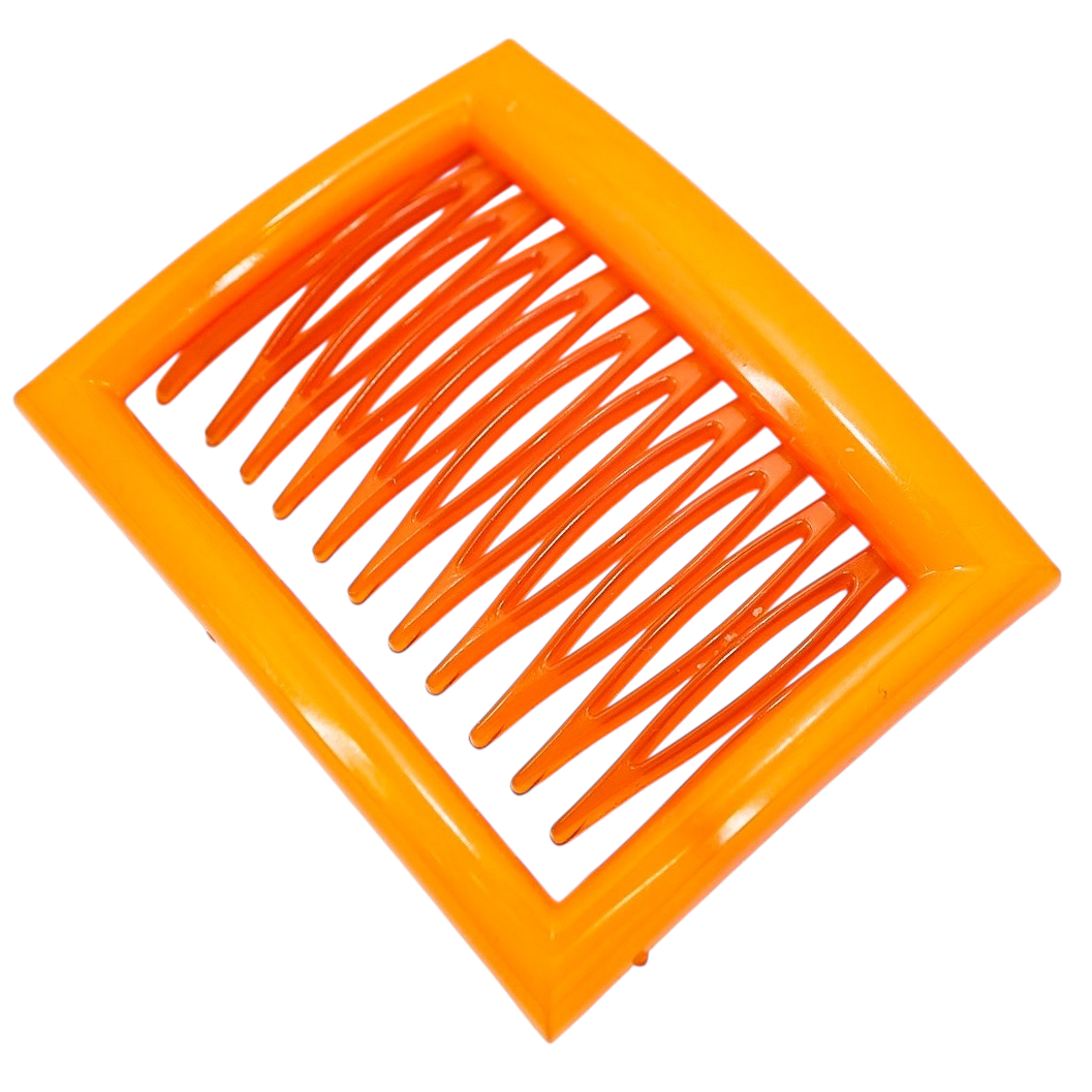 Vintage Buch + Deichmann Denmark Orange Cellulose Acetate Hair Comb MOD