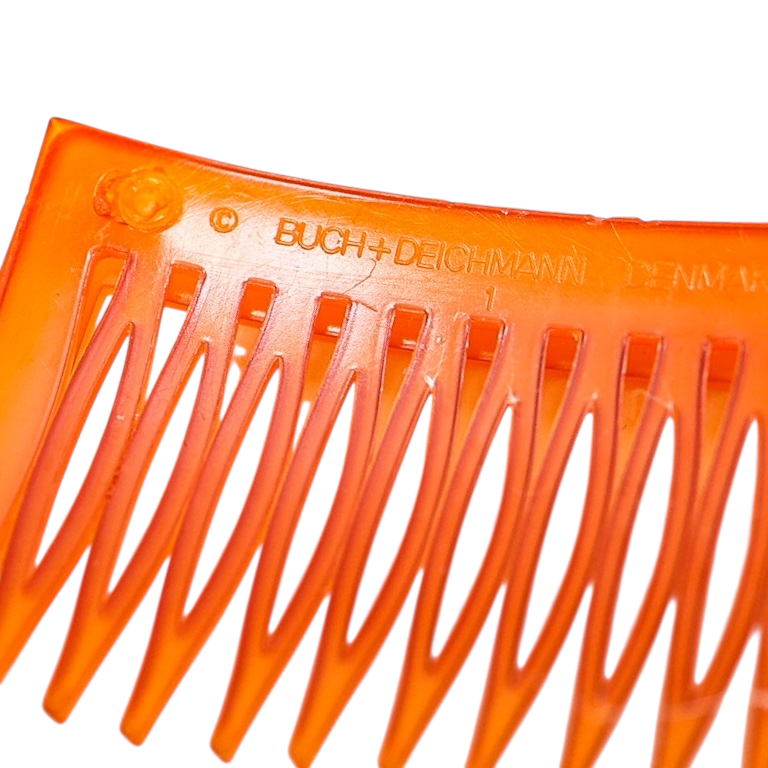 Vintage Buch + Deichmann Hair Comb Orange Cellulose Acetate MOD