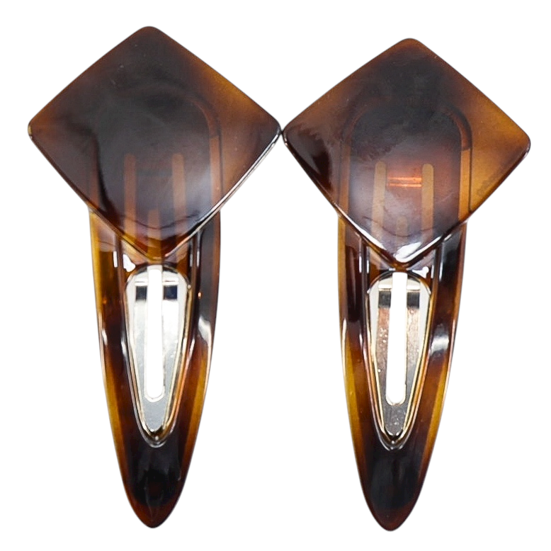 Vintage Helfrance France Tortoiseshell Hair Clips – 3.25” Patent Pending