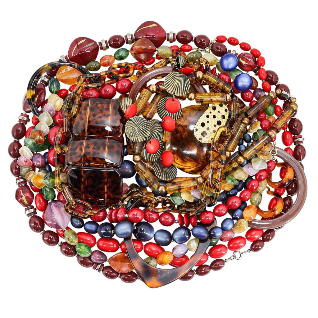 MOD MCM Vintage Plastic Jewelry Lot Cellulose Acetate Moonglow Lucite