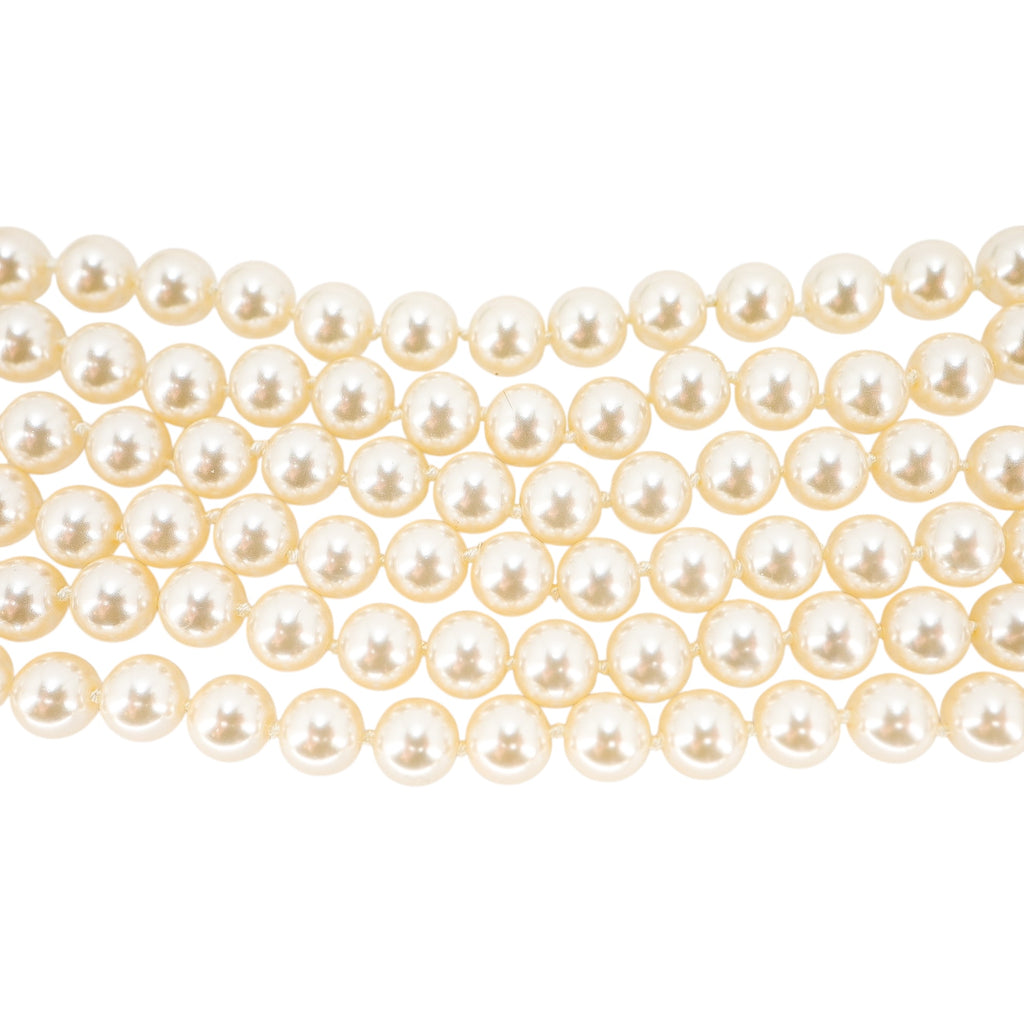 Classic Triple-Strand Faux Pearl Choker Necklace with Rhinestone Clasp