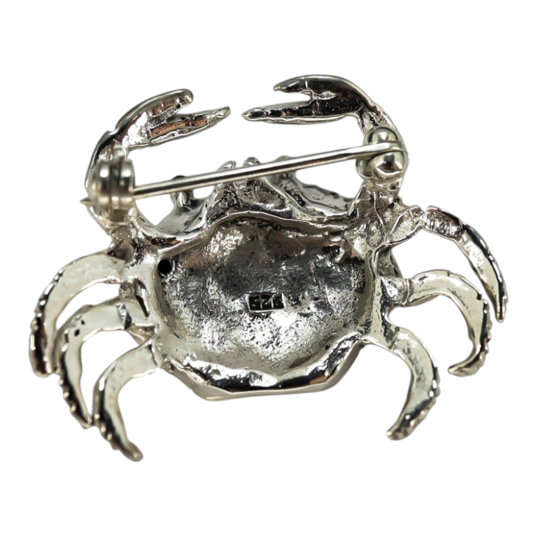 Vintage Sterling Silver Crab Brooch 925 – 1.5 in 11.6 g – Attributed to Elysium Inc