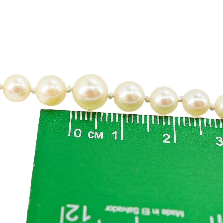 Vintage Akoya Pearl Necklace 14K White Gold Clasp Made in USA