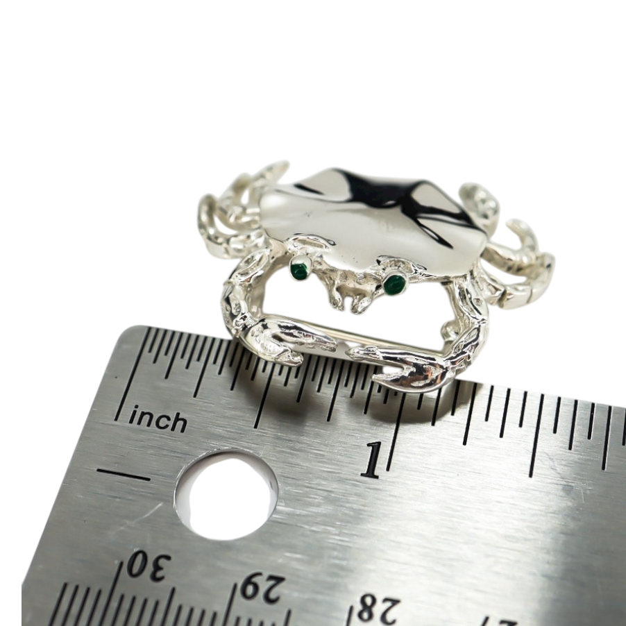 Vintage Sterling Silver Crab Brooch 925 – 1.5 in 11.6 g – Attributed to Elysium Inc