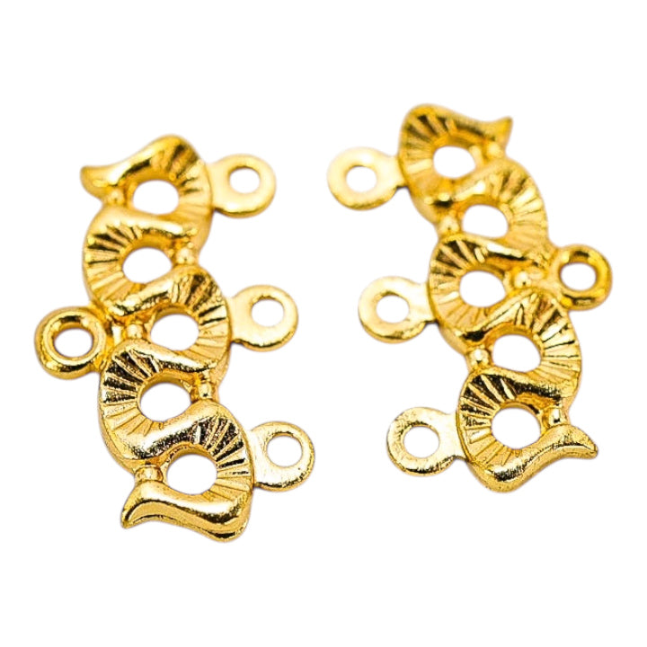 Vintage NOS 3-Strand Gold-tone Connector Findings -  Art Nouveau Style