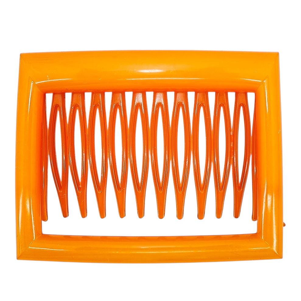 Vintage Buch + Deichmann Denmark Orange Cellulose Acetate Hair Comb MOD