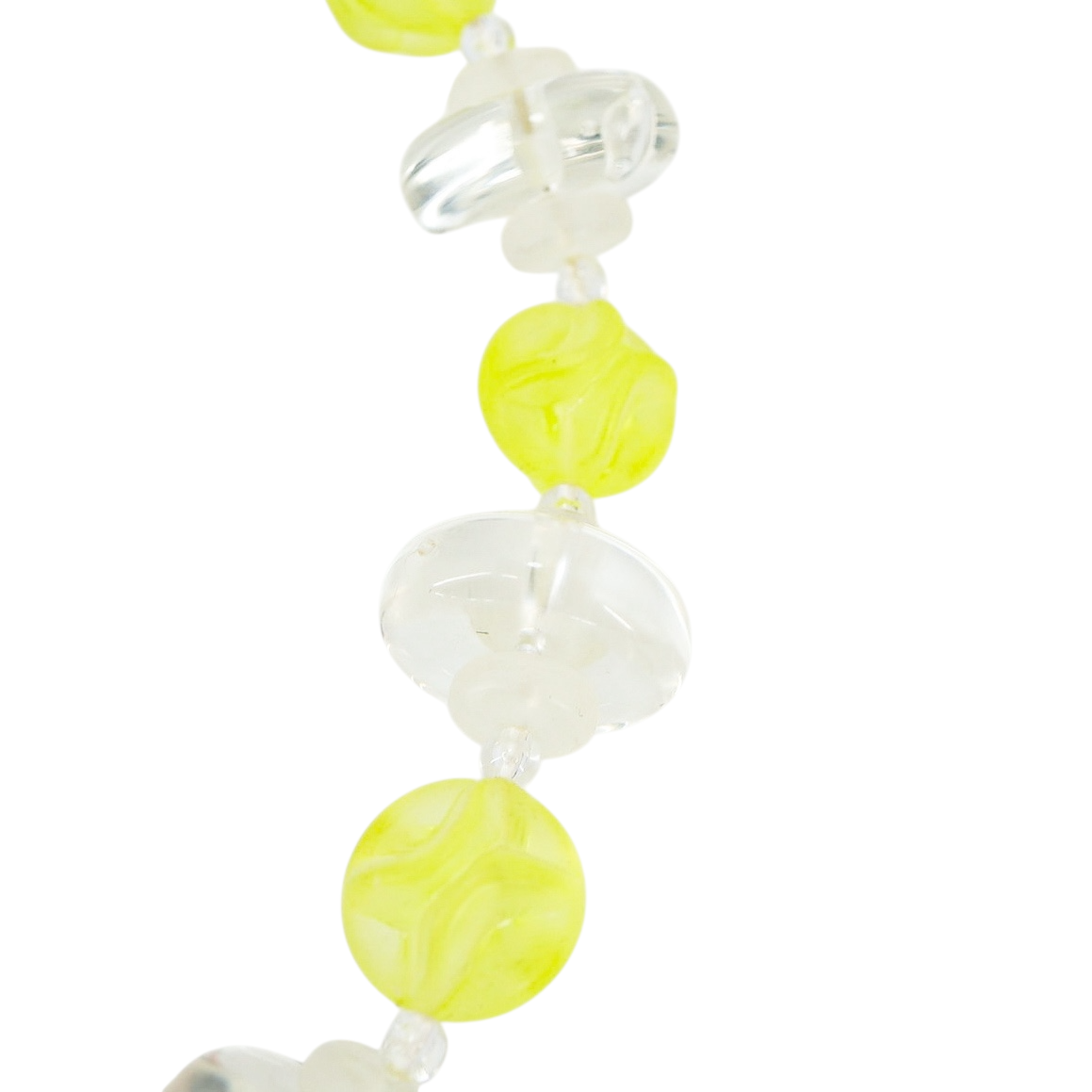 Vintage Cellulose Acetate Necklace Clear Yellow Mod Retro - Chunky