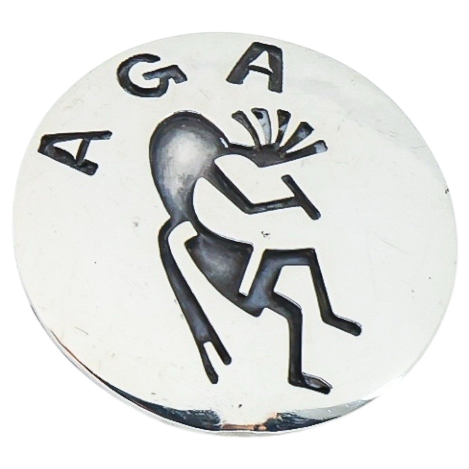 Signed Mike Simplicio Zuni Kokopelli Negative Space Possibly Customized Brooch
