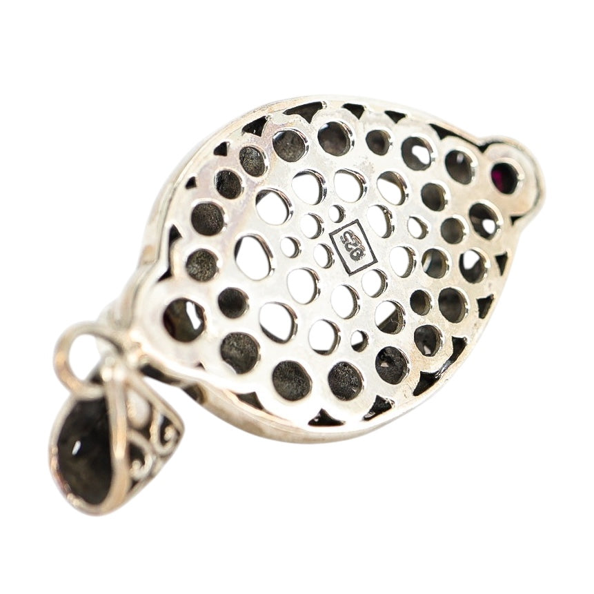 Vintage Sterling Silver Carved Face Pendant – Boho Bali Style
