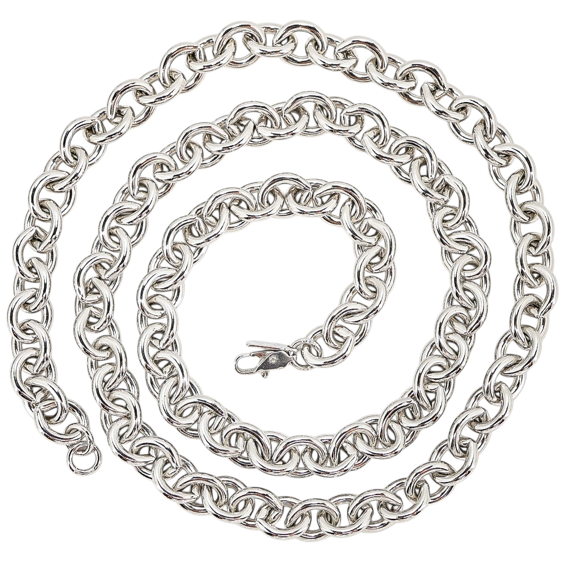 Vintage Monet Silver-Tone Chunky Chain Necklace - Classic Bold Layering 1980s