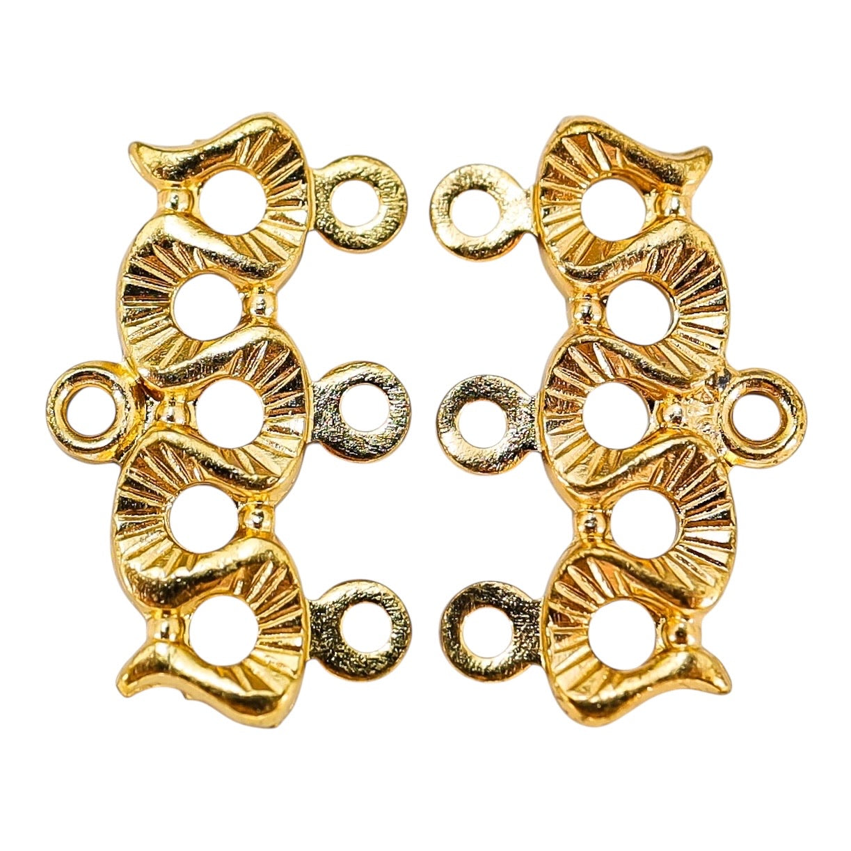 Vintage NOS 3-Strand Gold-tone Connector Findings -  Art Nouveau Style