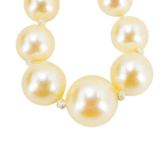 Vintage Akoya Pearl Necklace 14K White Gold Clasp Made in USA