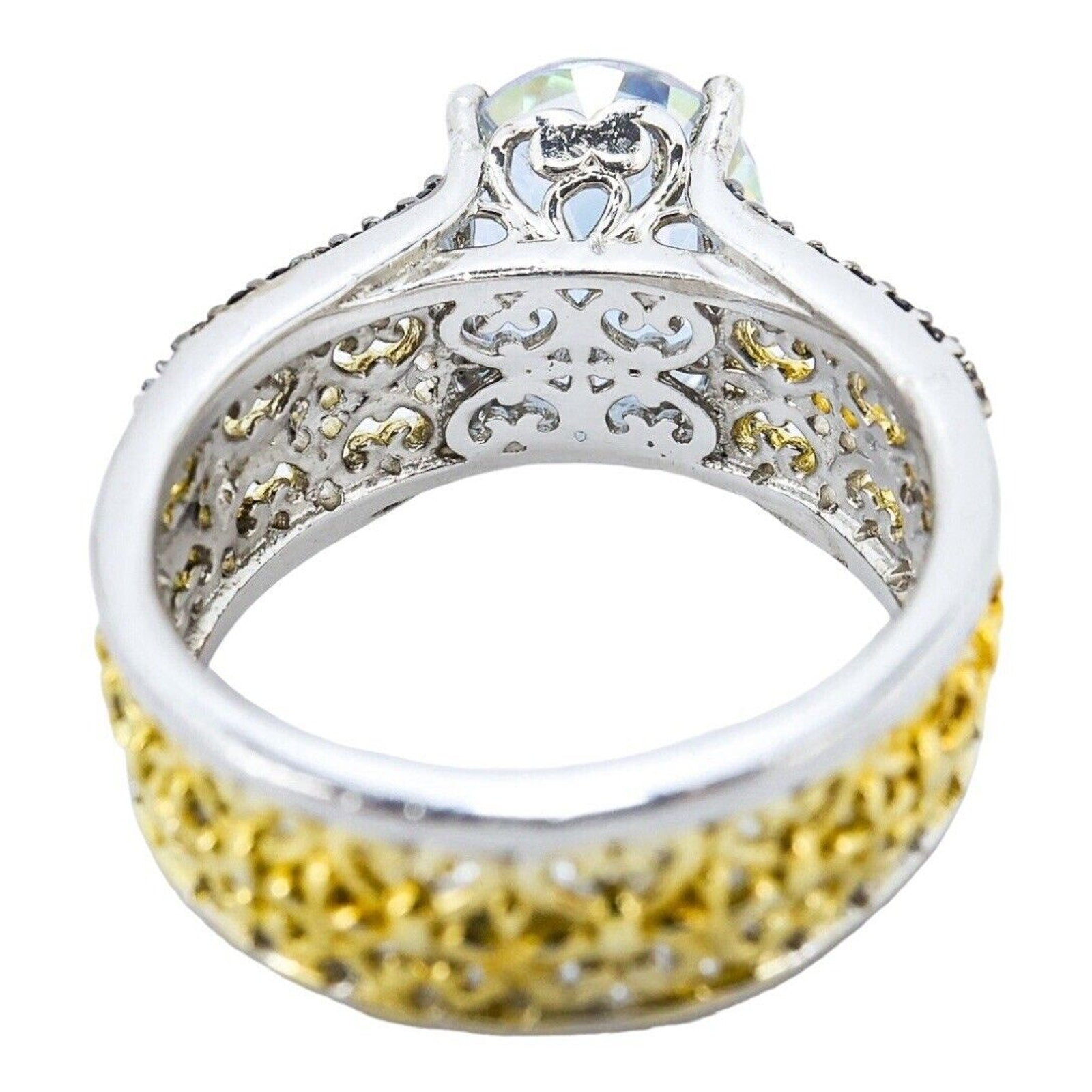 Large Statement Mystic Topaz Sterling Silver Ring STS Chuck Clemency Size 7.5