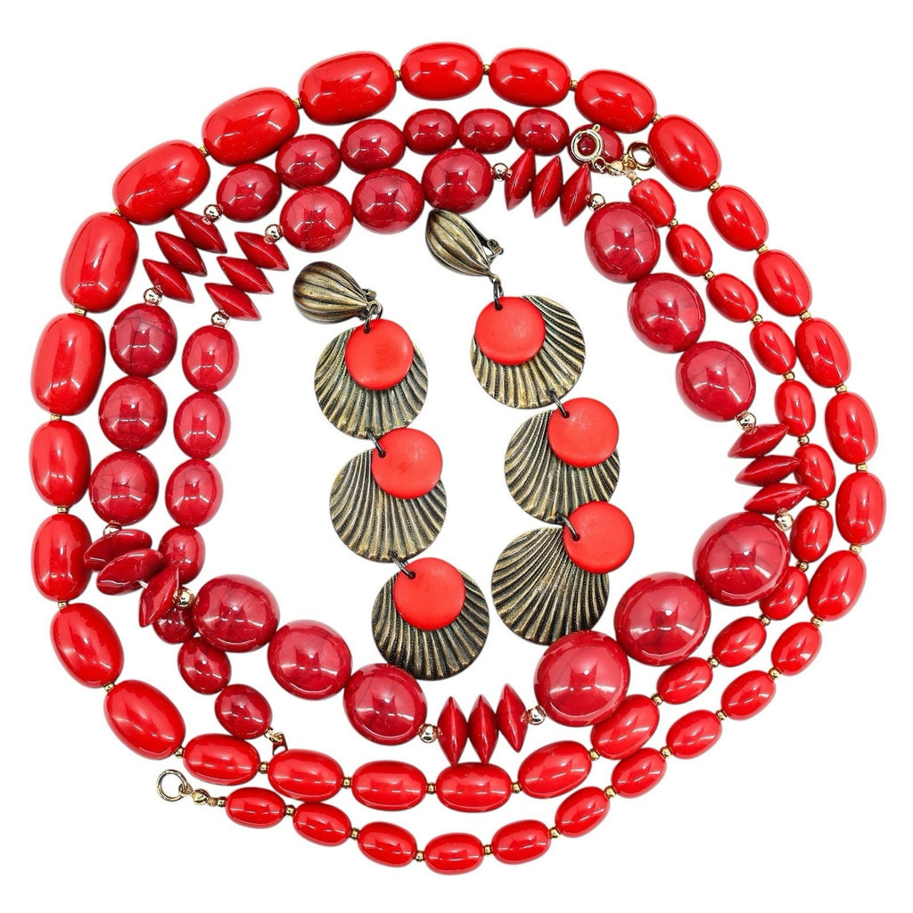 MOD MCM Vintage Plastic Jewelry Lot Cellulose Acetate Moonglow Lucite