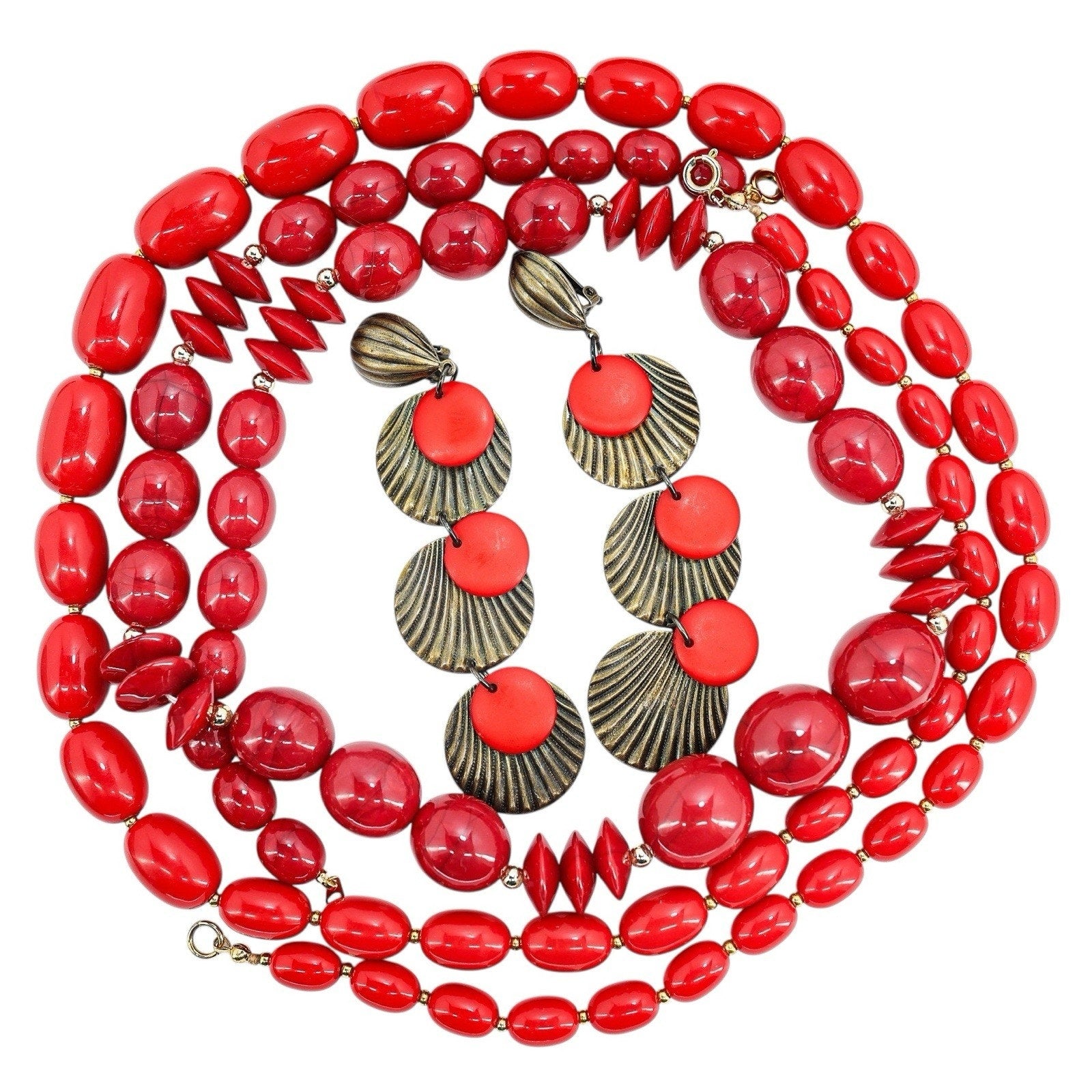 MOD MCM Vintage Plastic Jewelry Lot Cellulose Acetate Moonglow Lucite