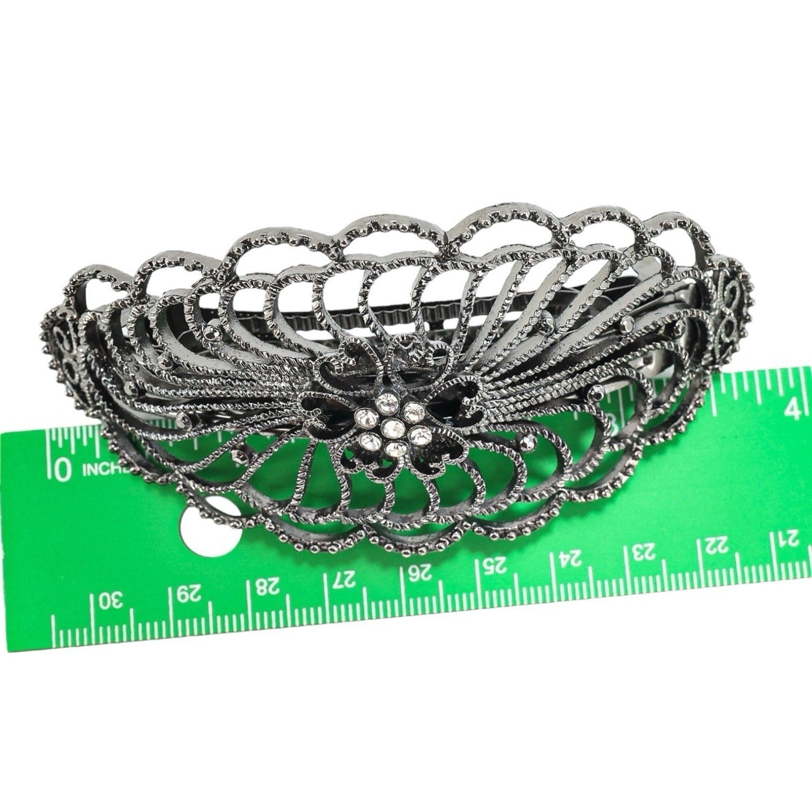 Lot Of Metal Hair Clips Barrettes - Brass Comedy Tragedy Masks - Gunmetal Filigree