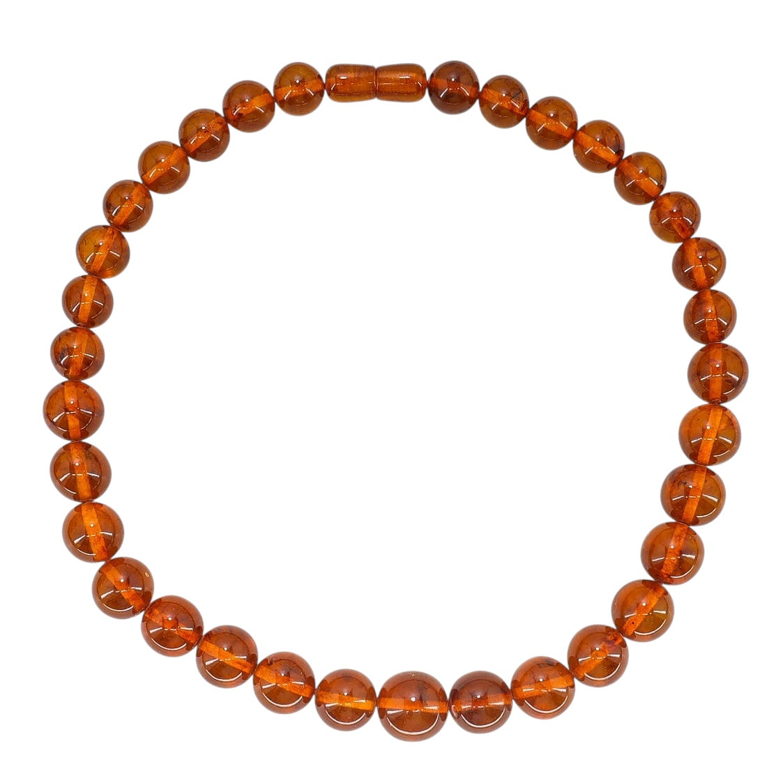 Vintage Camphor Resin Bead Necklace Faux Amber MCM MOD 17”