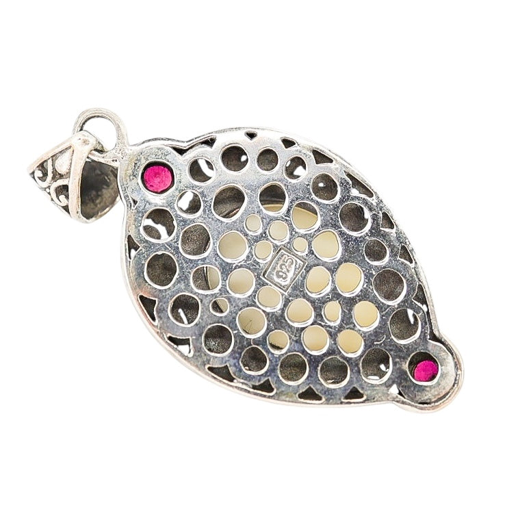 Vintage Sterling Silver Carved Face Pendant – Boho Bali Style