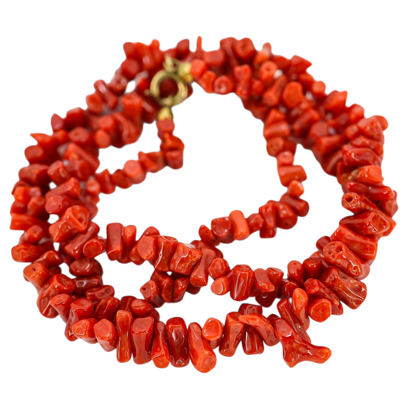 Vintage Natural Undyed Red Branch Coral Necklace Boho Style