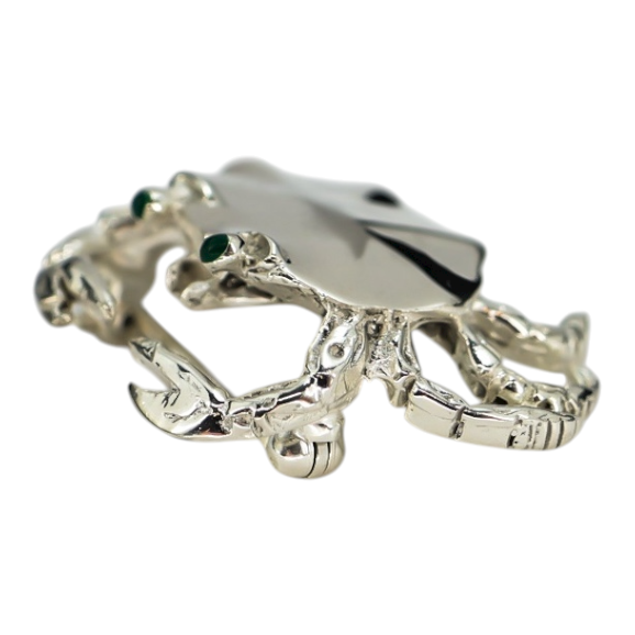 Vintage Sterling Silver Crab Brooch 925 – 1.5 in 11.6 g – Attributed to Elysium Inc