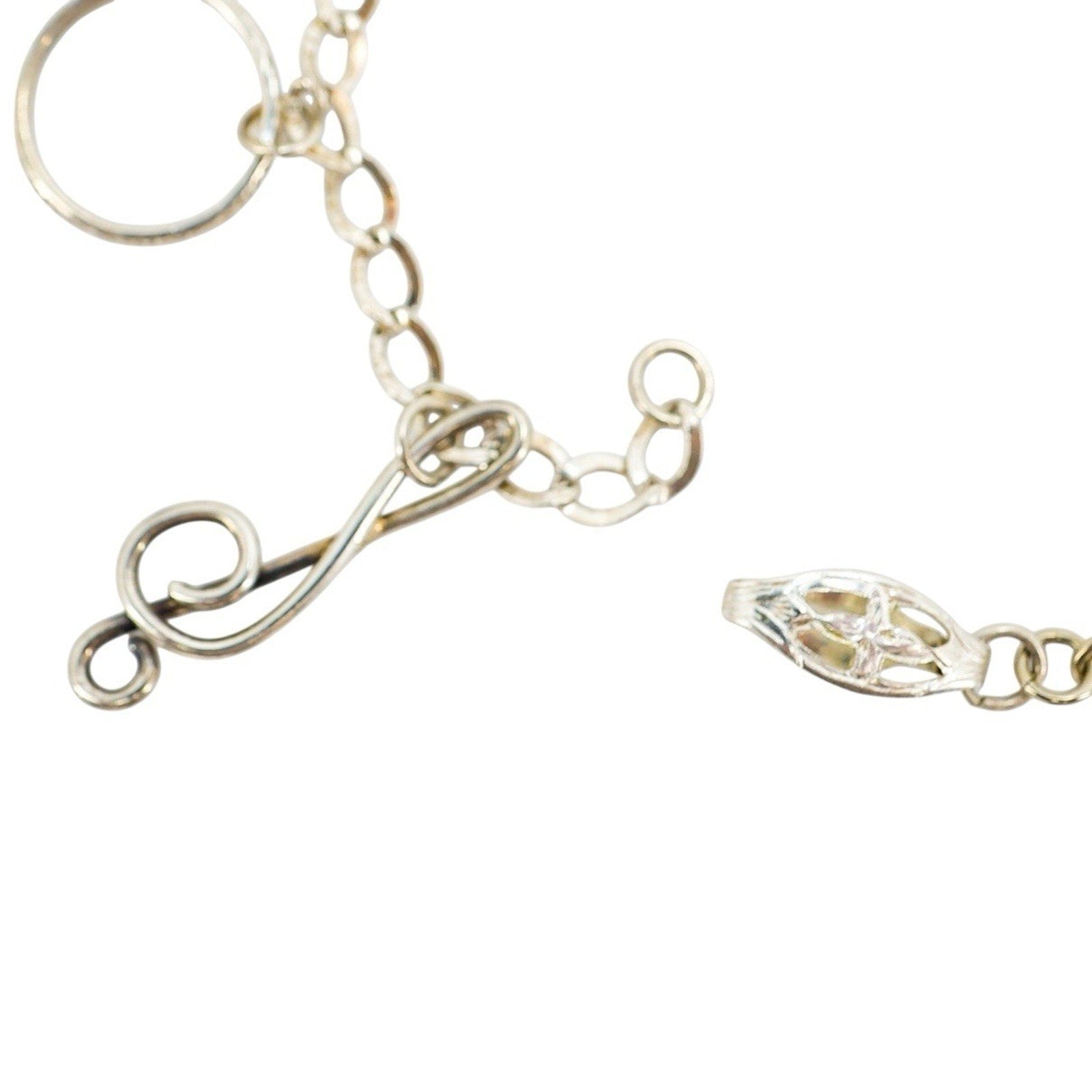 Vintage Sterling Silver Charm Bracelet Musical Sports Love Faith Lucky Symbols