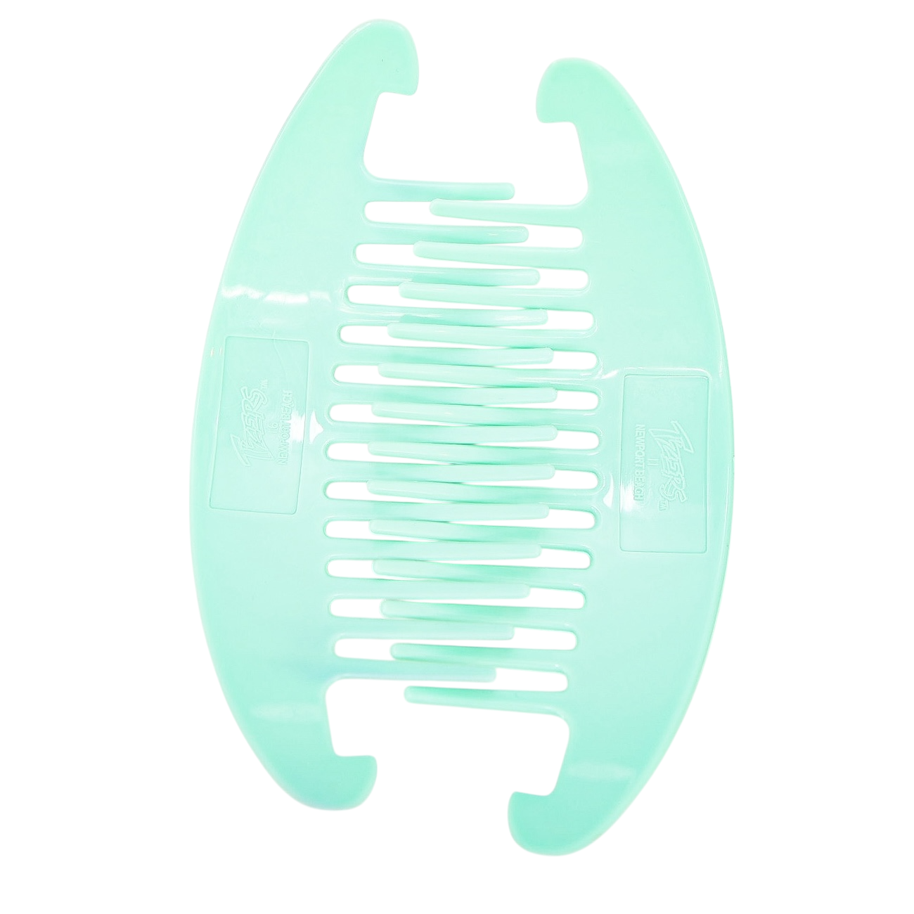 Vintage Tzers Taiwan Hair Clincher Comb Banana Clip Cream Light Green 5.5 In
