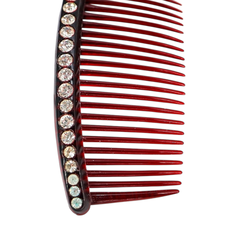 Vintage 1930s KANT-SLIP USA Hair Comb – Art Deco Celluloid Rhinestone