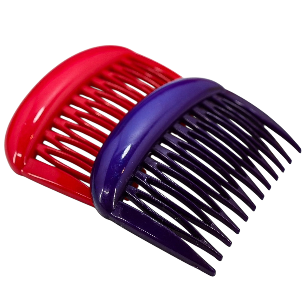 Lot of 2 Vintage 1983 Buch + Deichmann Hair Combs Purple Fuchsia MOD