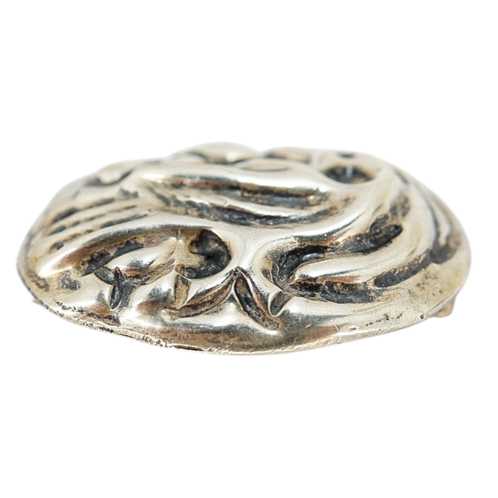 Vintage Mexico Silver Roadrunner Brooch Sculptural Relief 1.25”