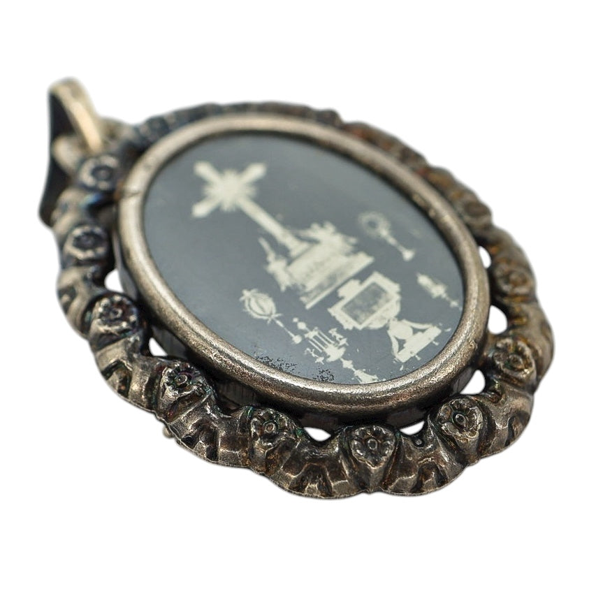 Antique Catholic Devotional Photo Brooches / Pendants - Set Of 2