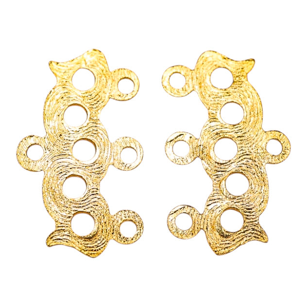 Vintage NOS 3-Strand Gold-tone Connector Findings -  Art Nouveau Style