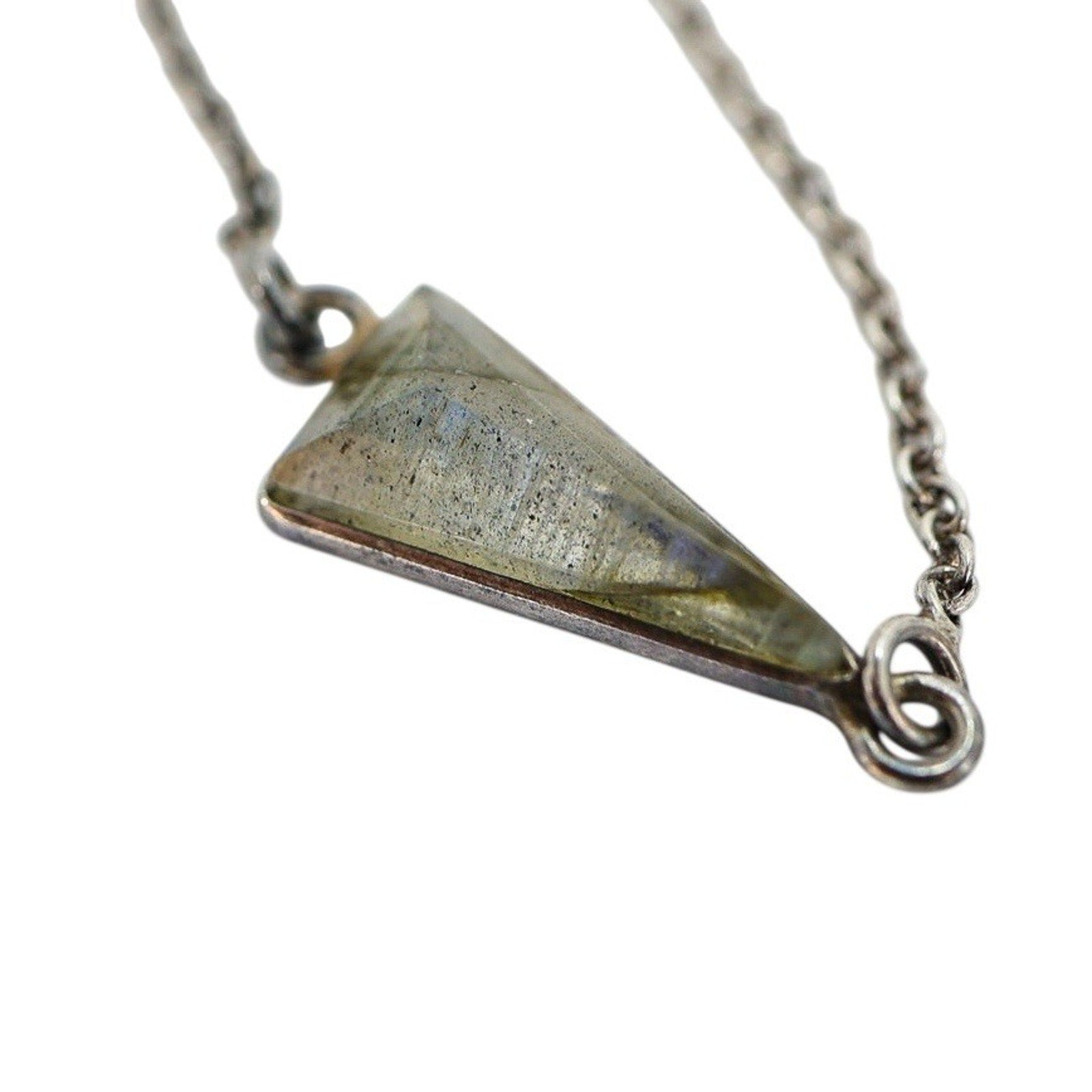 Lot Of 3 Stackable Sterling Silver Layered Necklace Set Labradorite Amber Boho