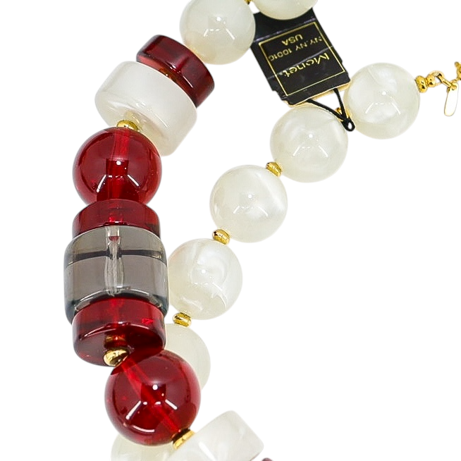 Monet NWT NOS Moonglow Lucite Chunky Statement Necklace 30”