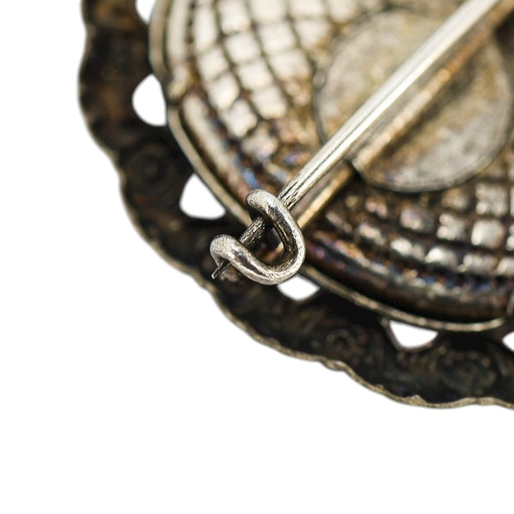 Antique Catholic Devotional Photo Brooches / Pendants - Set Of 2