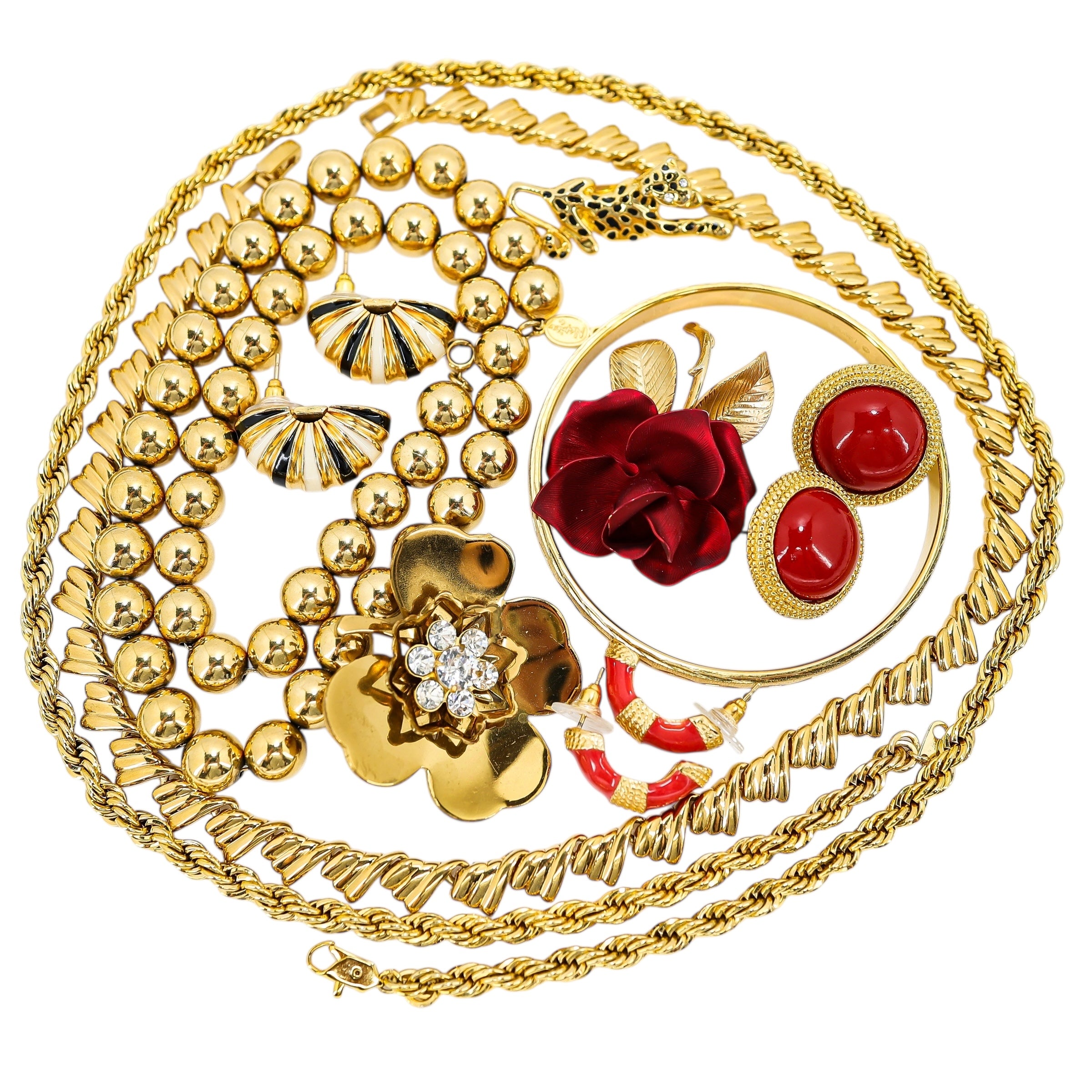 Vintage Gold-Tone Designer Jewelry Lot (10 Pieces) – Napier, Monet, Coro, Gay Boyer & More