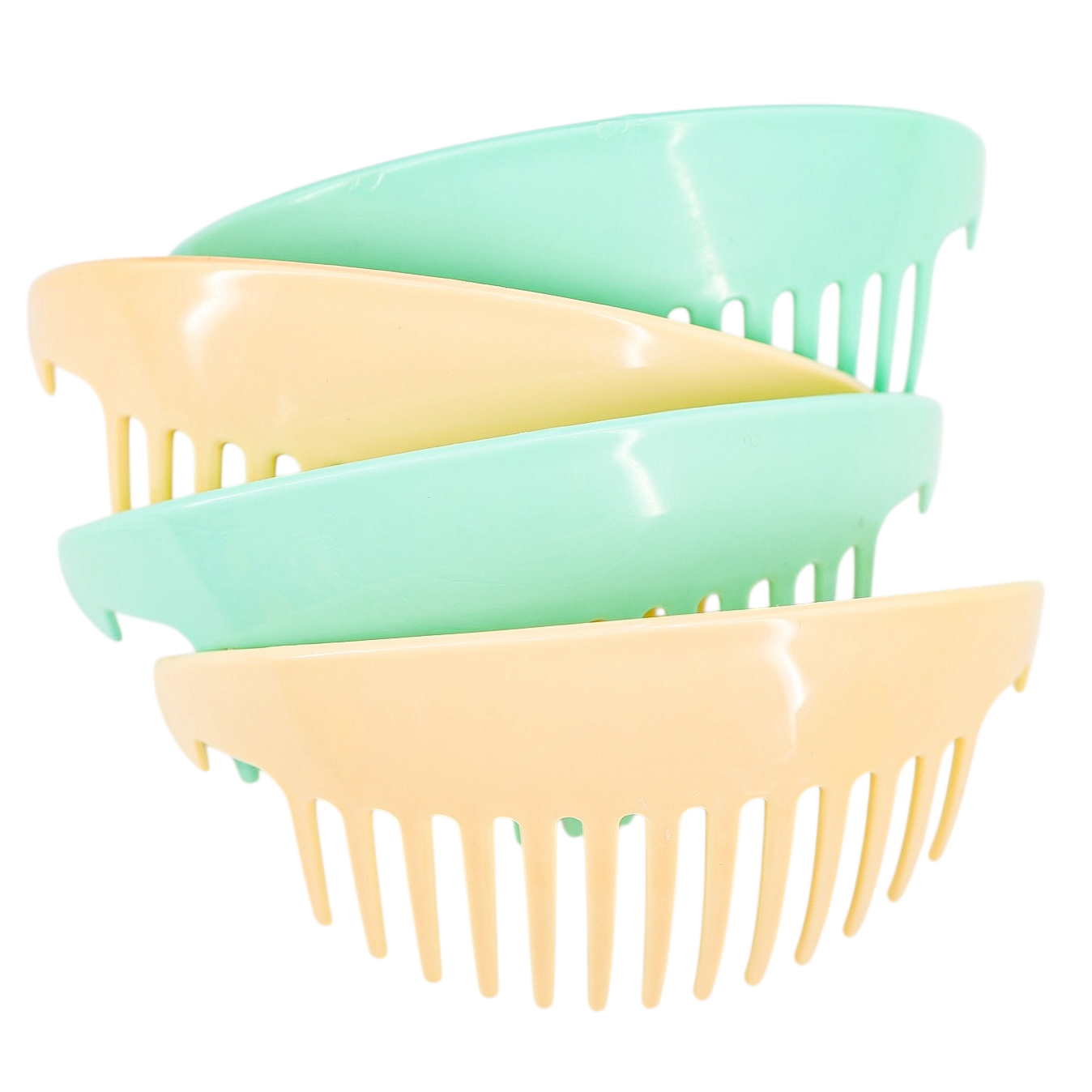 Vintage Tzers Taiwan Hair Clincher Comb Banana Clip Cream Light Green 5.5 In