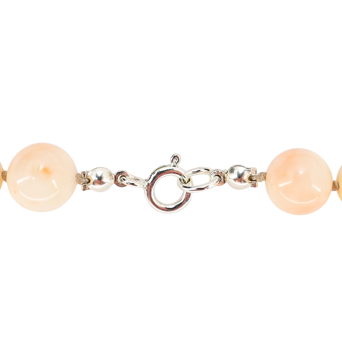 Blush Pink Angel Skin Momo Coral Necklace - New Strung w NOS Beads - 9mm 49g 18”