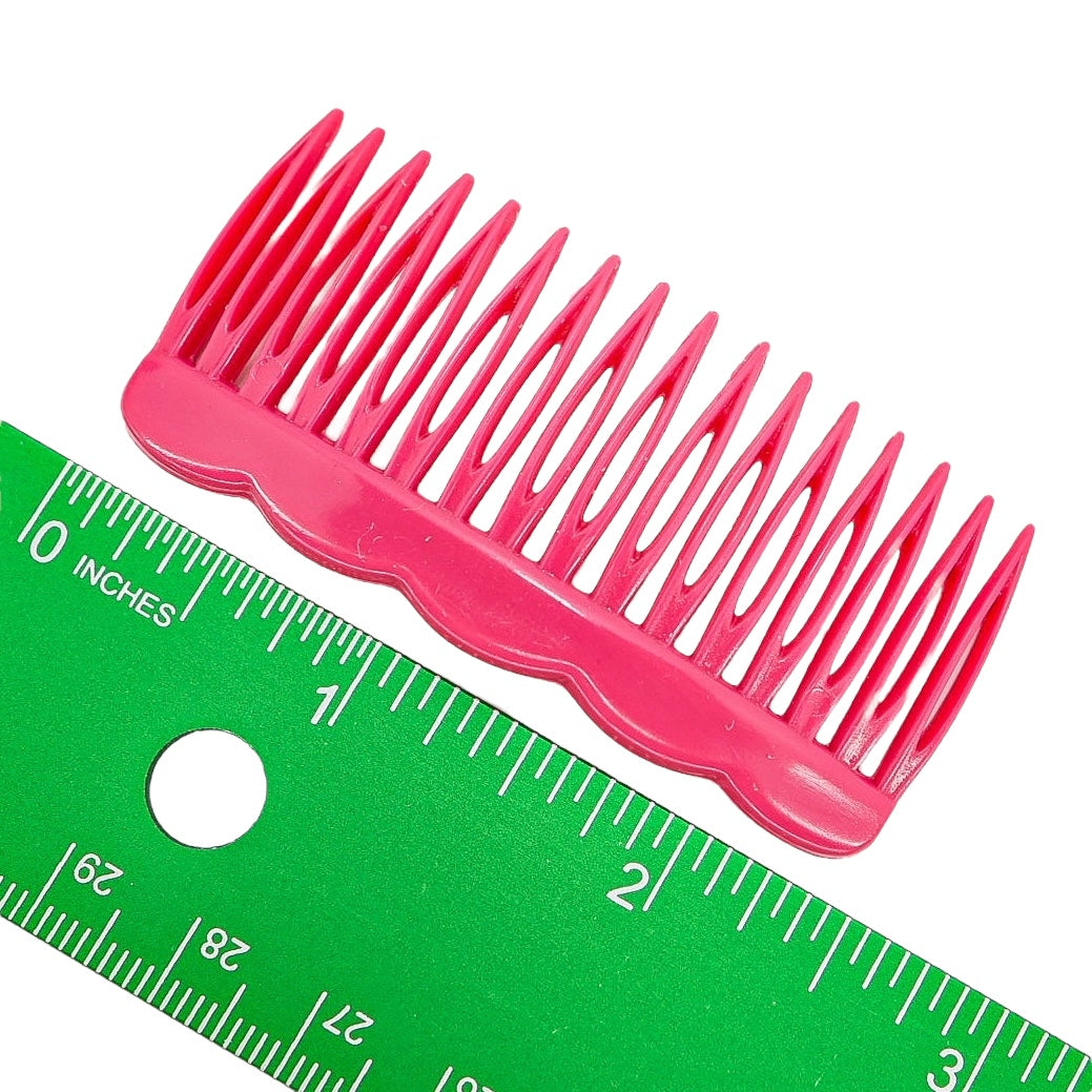 Vintage Girly Hair Accessories - Pink Comb & Kawaii Red Hearts Barrette Marked France