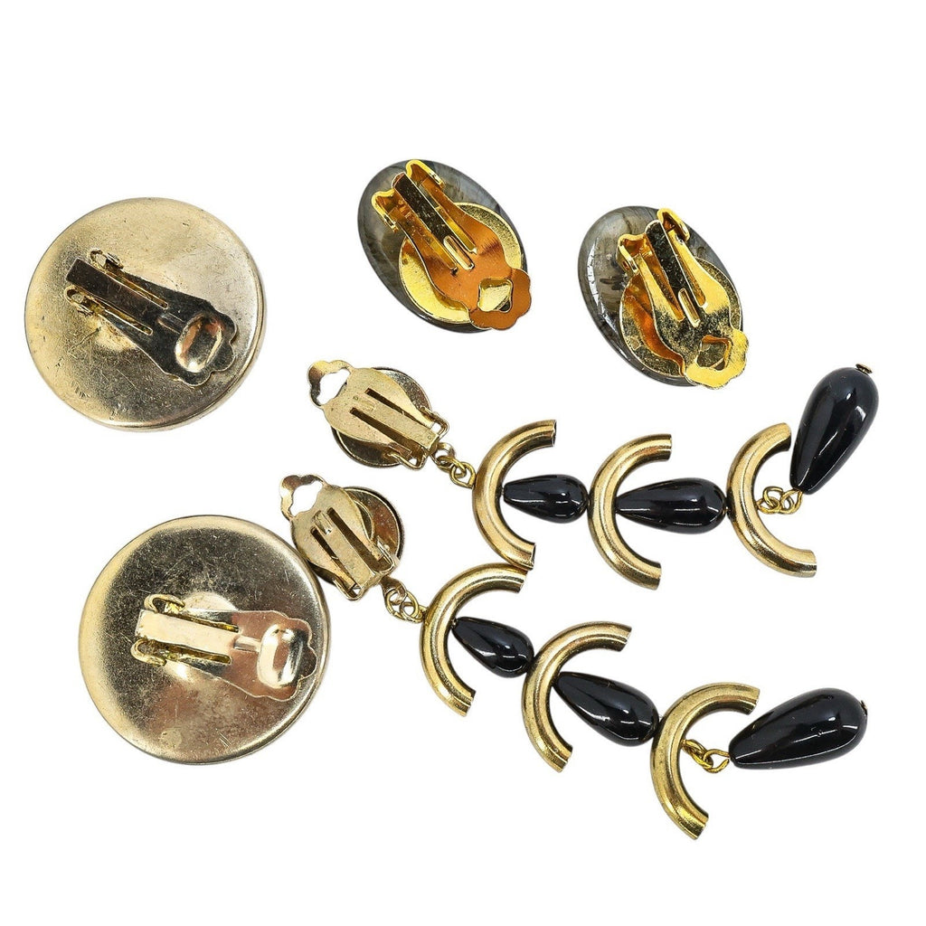 Lot Of 4 Vintage Clip-On Earrings Bold Statement Geometric MOD 80s