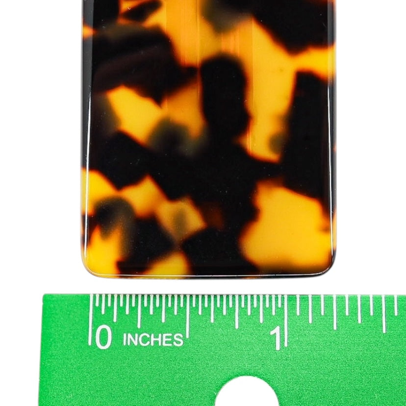 France Luxe Classic Faux Tortoise Shell Rectangular Barrette – Amber and Black