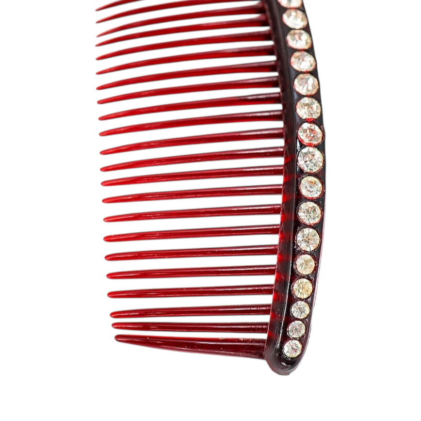 Vintage 1930s KANT-SLIP USA Hair Comb – Art Deco Celluloid Rhinestone