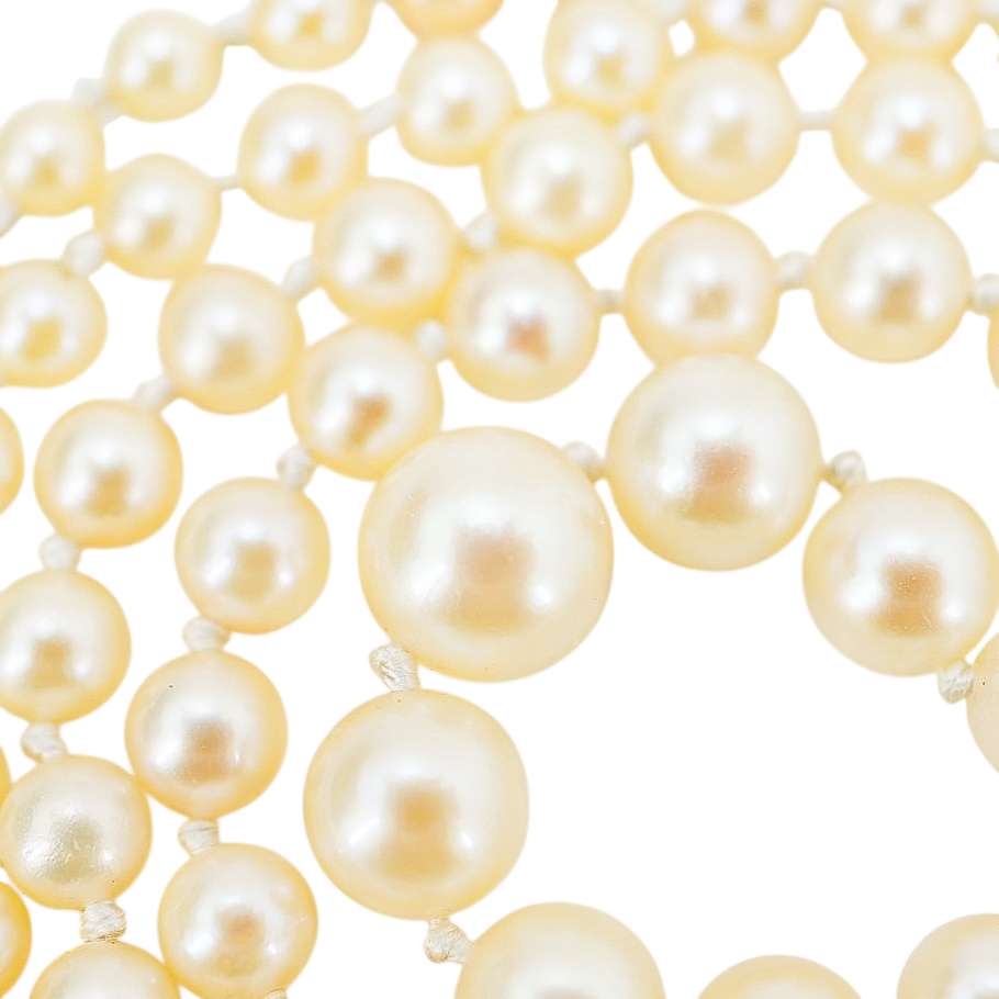 Vintage Akoya Pearl Necklace 14K White Gold Clasp Made in USA