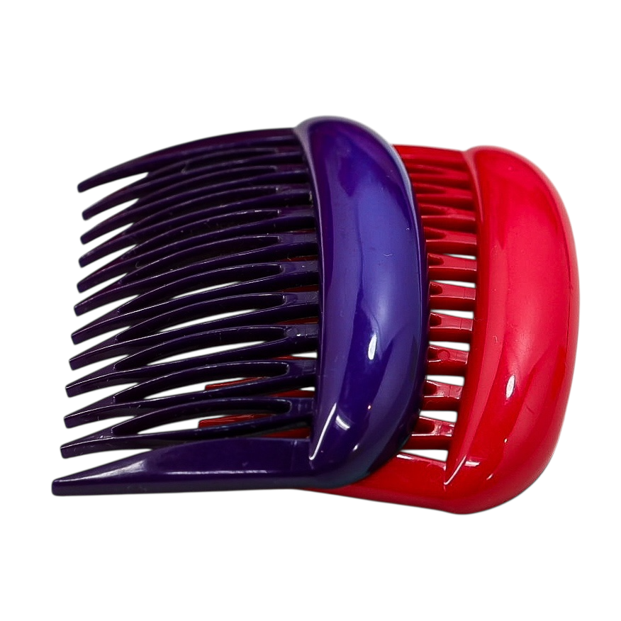 Lot of 2 Vintage 1983 Buch + Deichmann Hair Combs Purple Fuchsia MOD