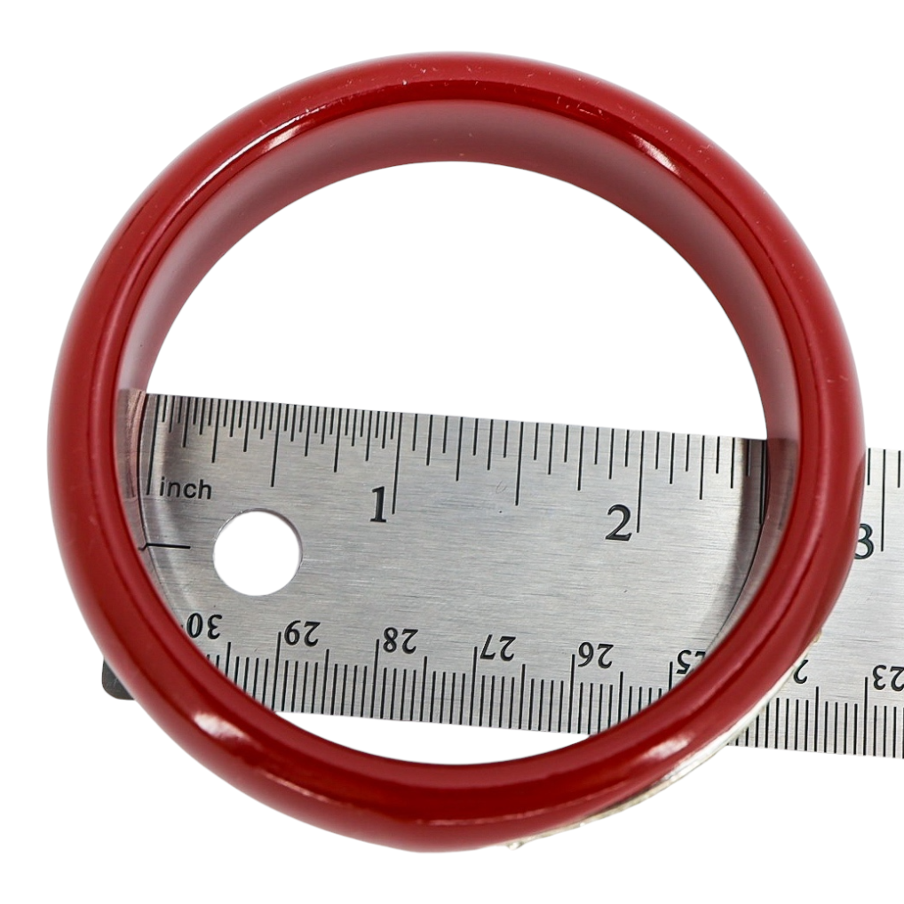 Vintage-Style Deep Red Resin Bangle with Sparkling Crystal Inlay