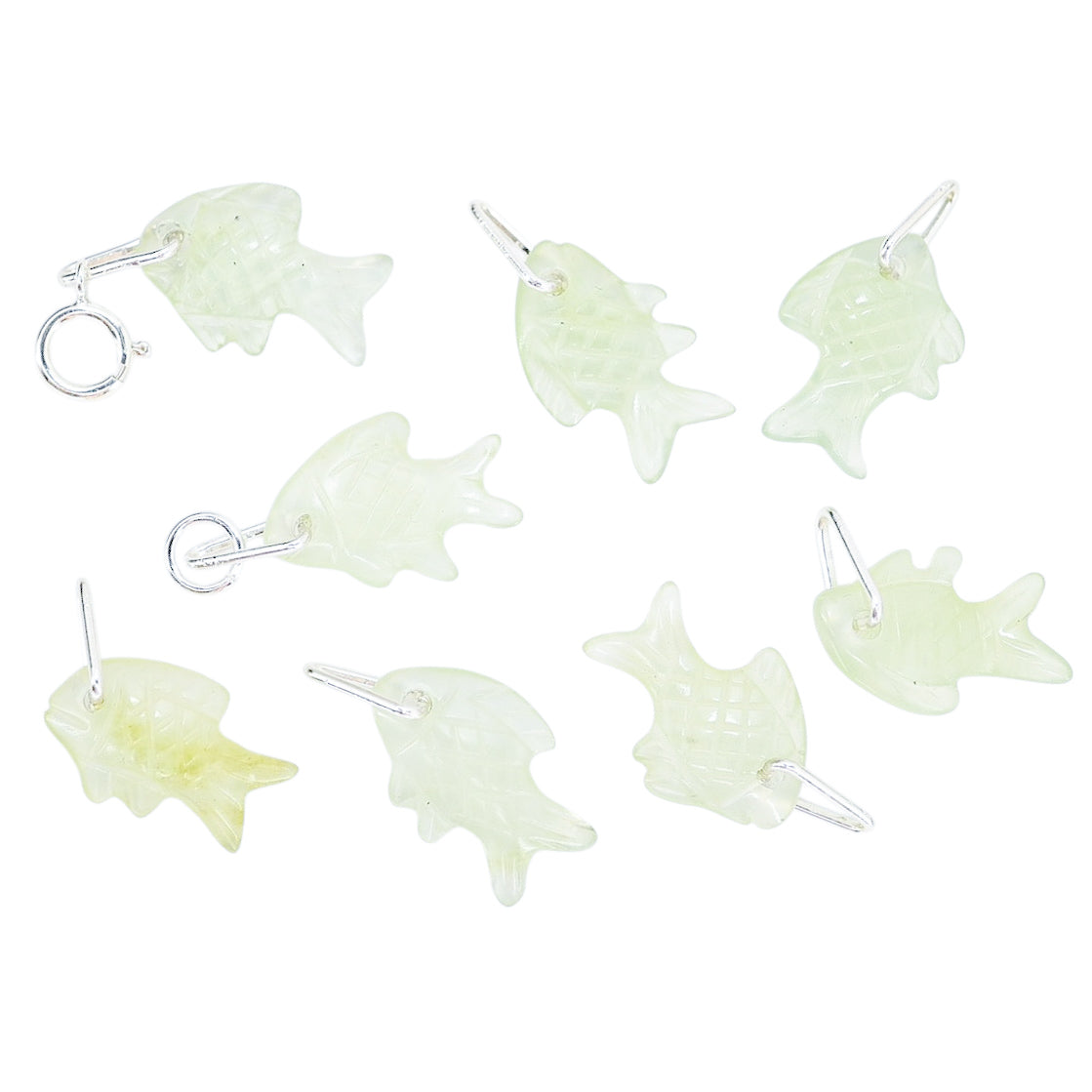 Vintage Carved Genuine Jade 15mm Fish Charm - Price Per 1 Piece OOAK